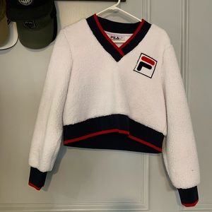 Fila Sherpa crop top sweater